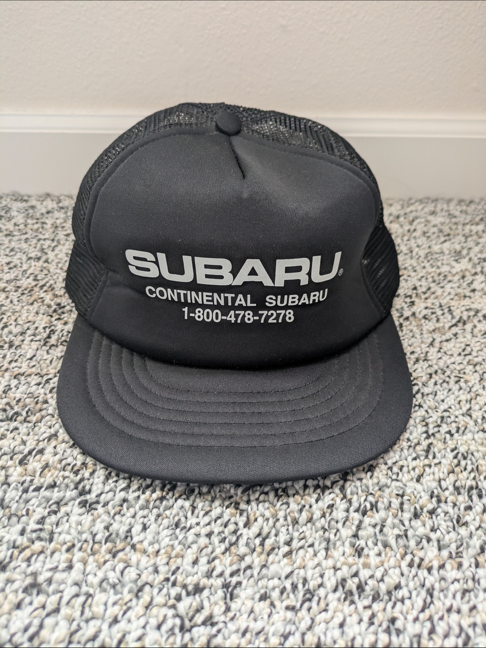Subaru Black Snapback Mesh Trucker Hat Made In USA